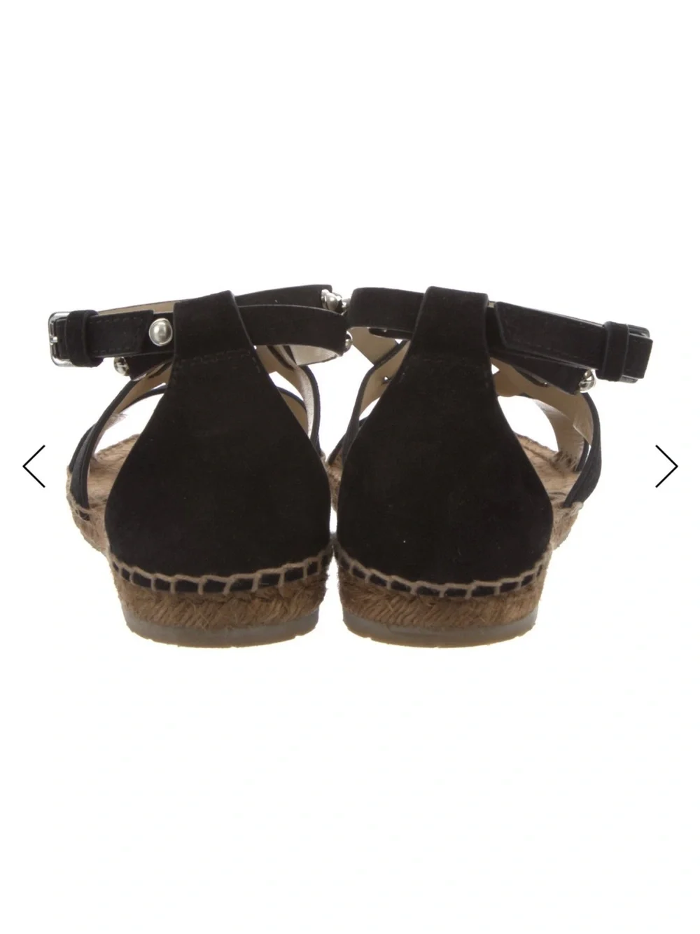 Jimmy Choo Black Studded Espadrille-Style Sandal